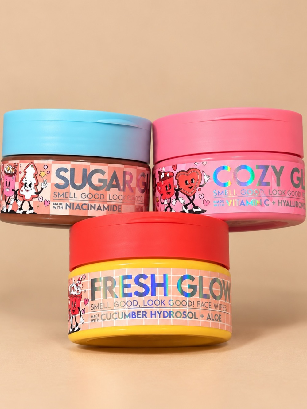 Global Beauty Care Face Wipes Trio – Niacinamide, Vitamin C & Cucumber Aloe